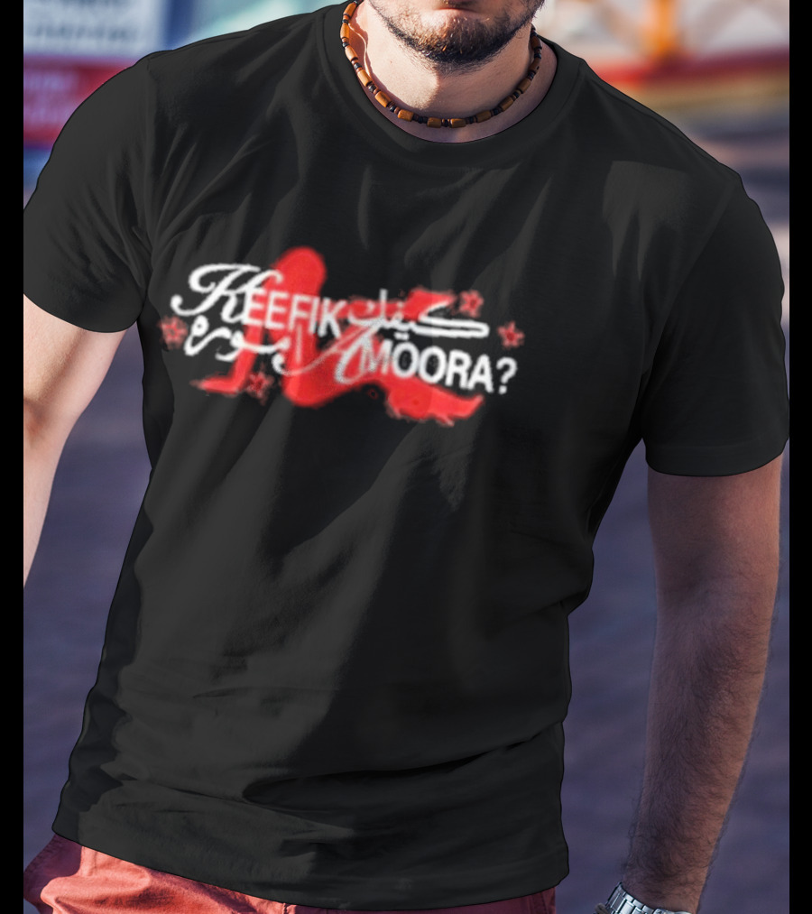 Saint Levant Keefik Amoora Red Silhouette Script T-Shirt