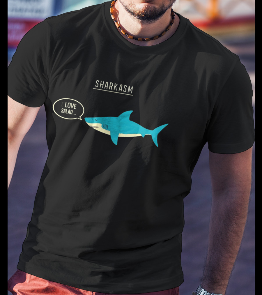 SHARK ASM I LOVE SALAD Shark Sarcasm Fun T-Shirt