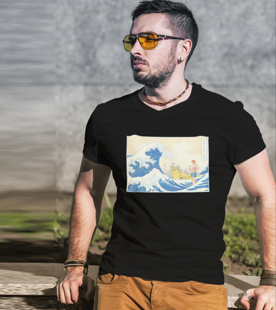 The Great Wave Salthill Swimmer And Diving Board Scene T-Shirt