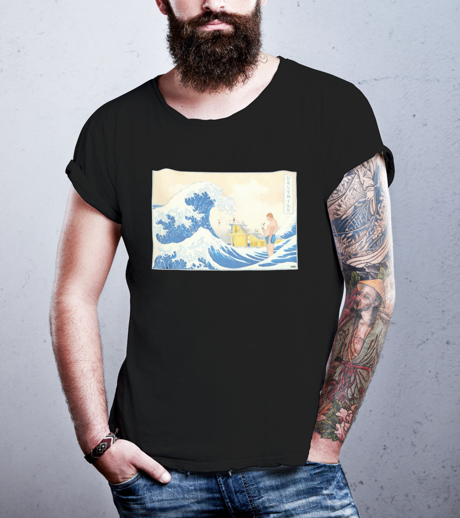 The Great Wave Salthill Swimmer And Diving Board Scene T-Shirt