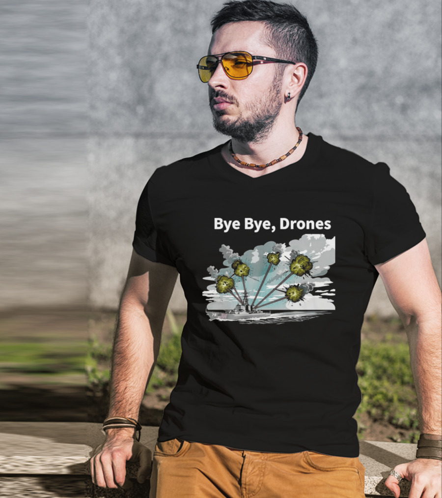 Bye Bye Drones Yellow Flower Cloud T-Shirt