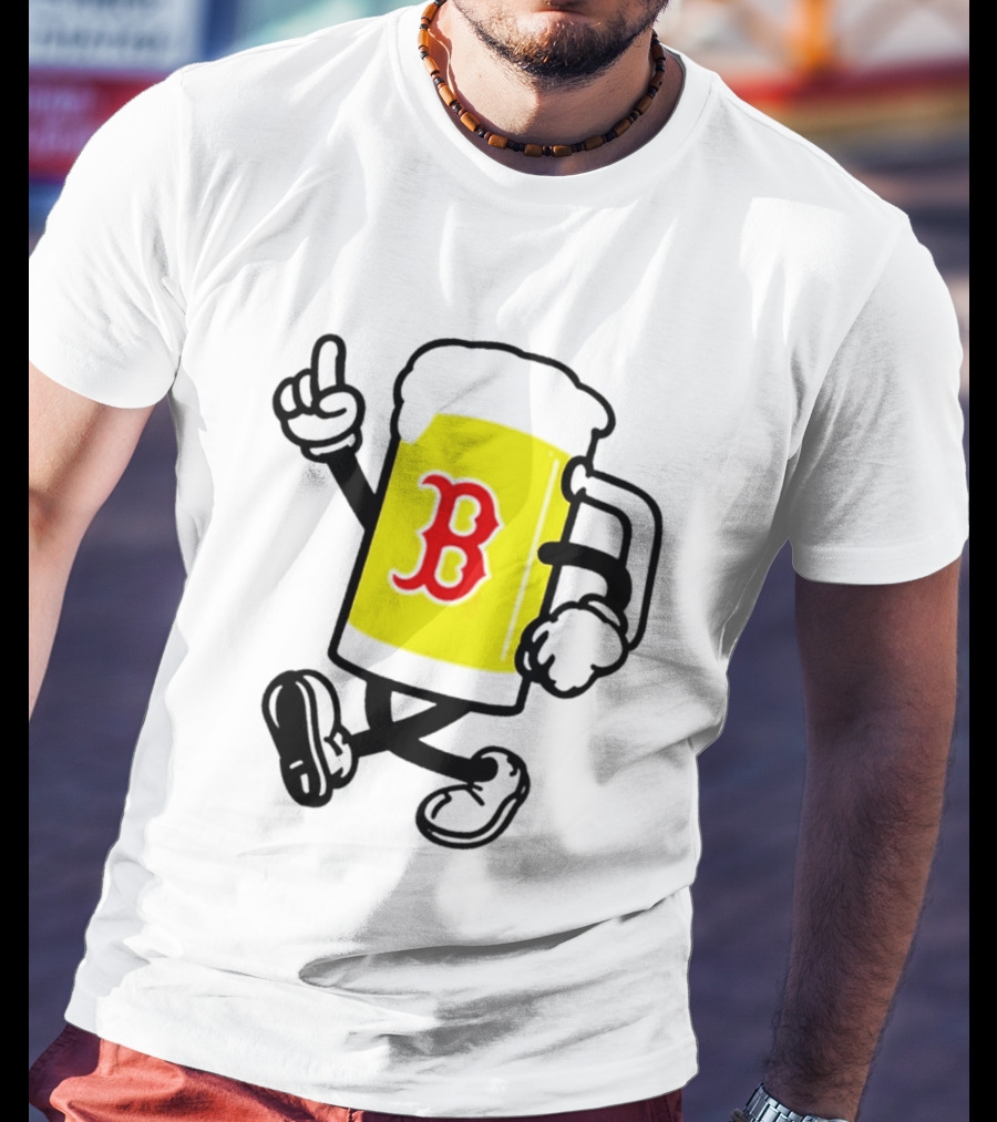 2026 Red Sox Beer With Walking Foam And Red B T-Shirt