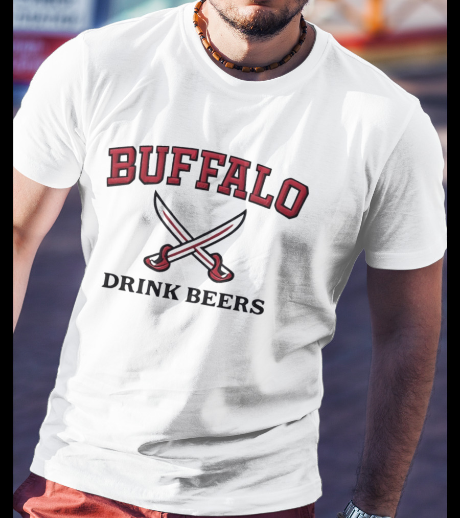 Buffalo Drink Beers Crossed Sabers T-Shirt