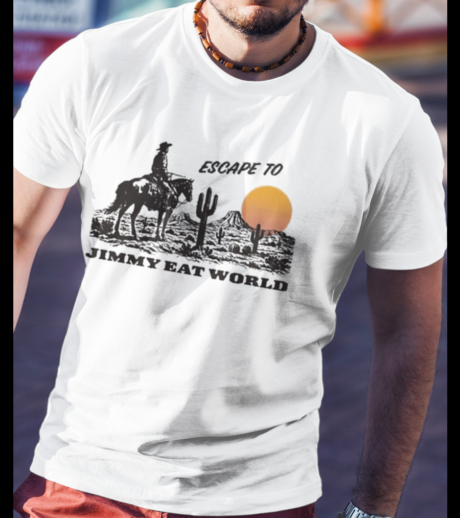 Escape To Jimmy Eat World Cowboy Sunset Cactus T-Shirt