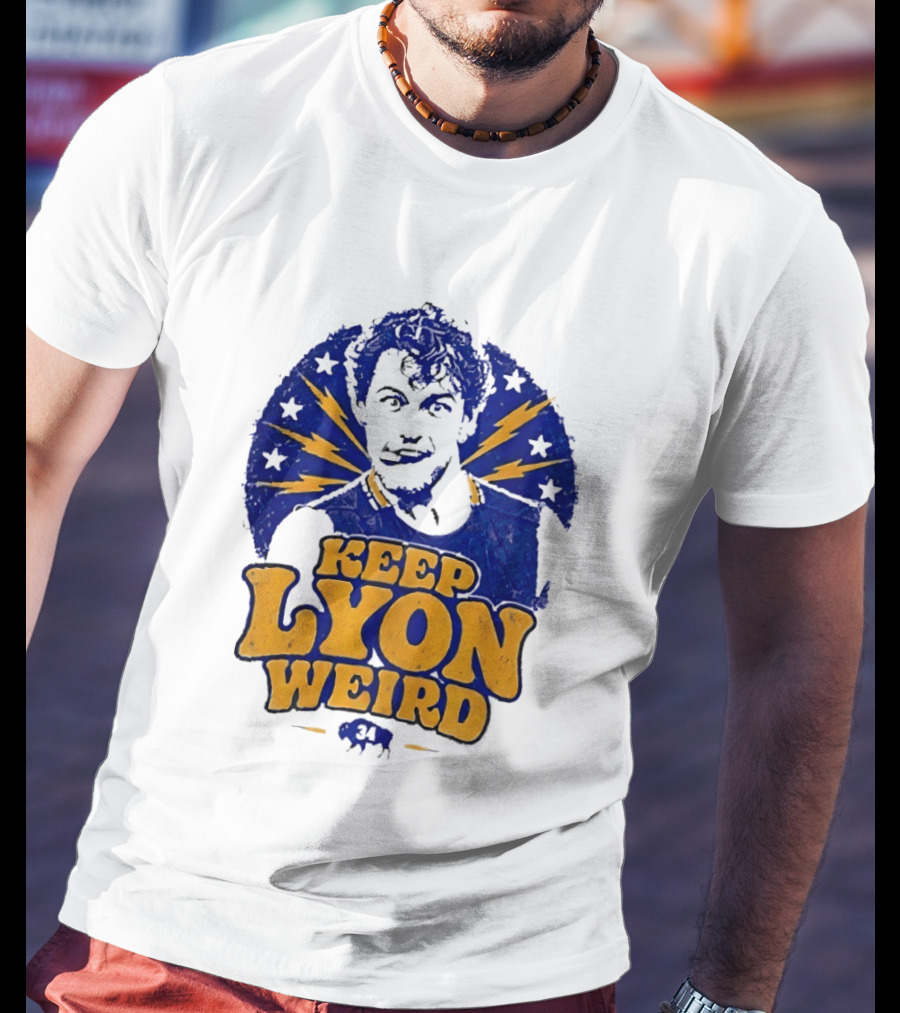 Keep Lyon Weird Hockey Player 34 Buffalo Sabres Lightning Stars T-Shirt