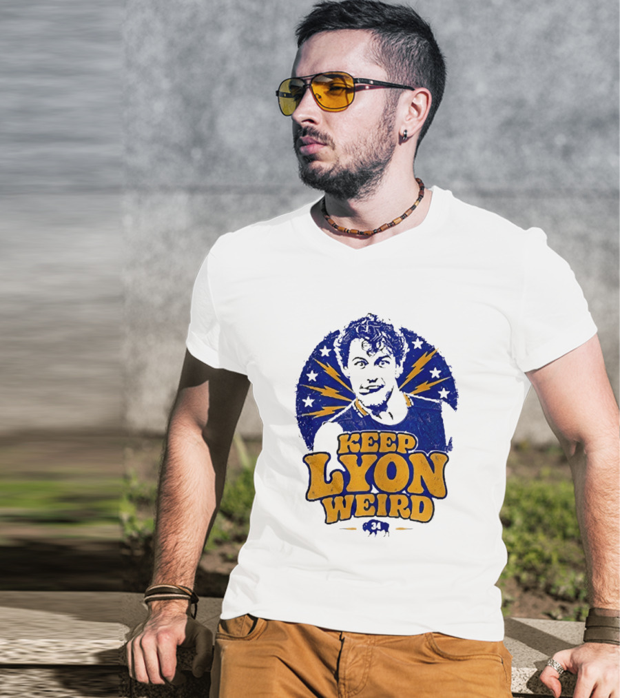 Keep Lyon Weird Hockey Player 34 Buffalo Sabres Lightning Stars T-Shirt