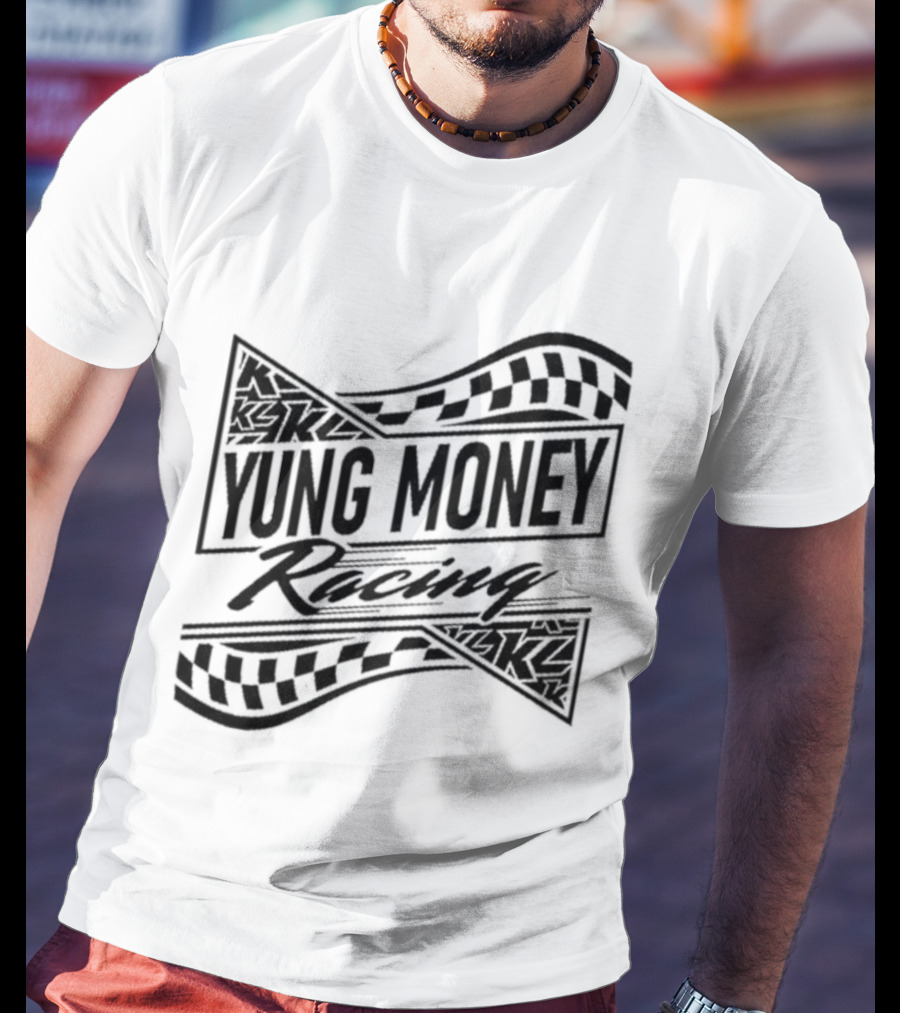 Yung Money Racing Checkered Flag Kyle Larson T-Shirt