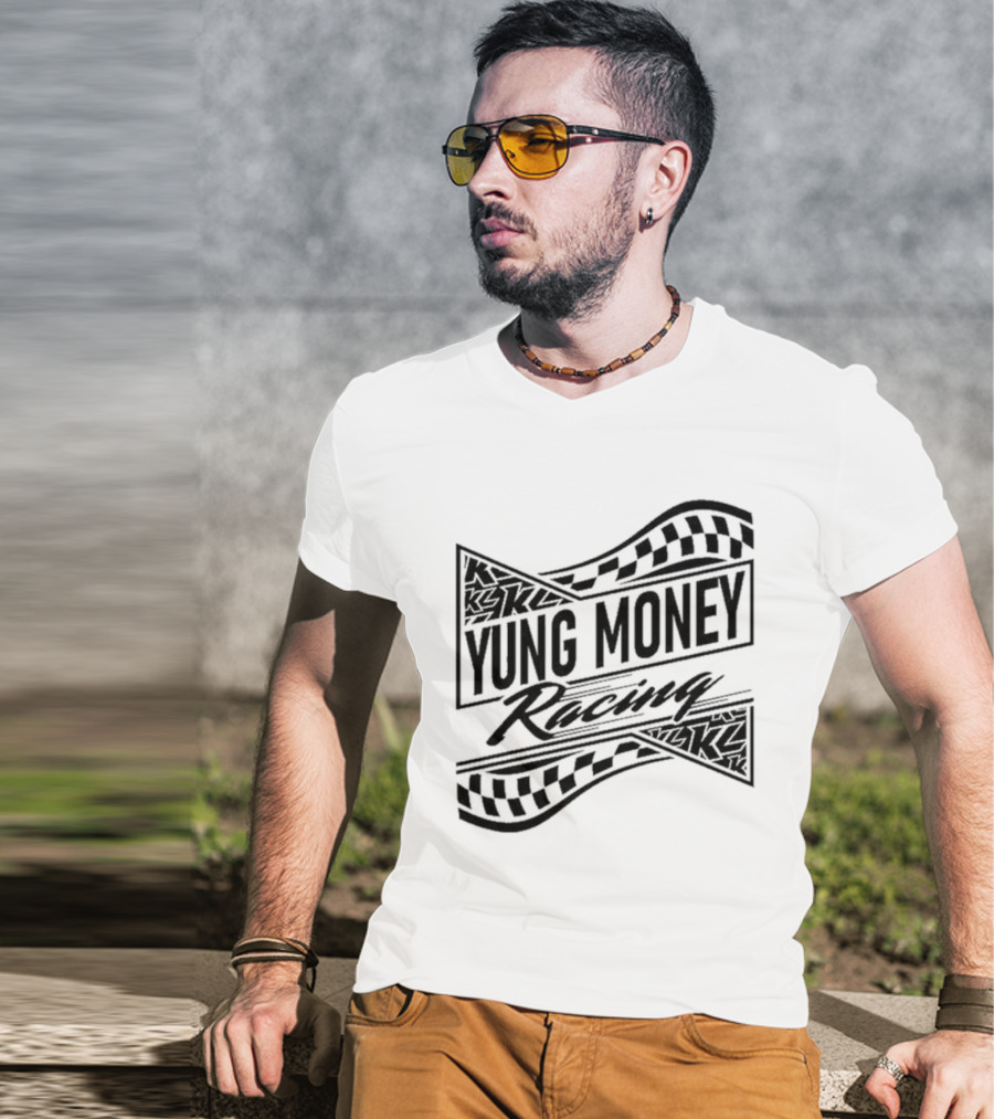 Yung Money Racing Checkered Flag Kyle Larson T-Shirt