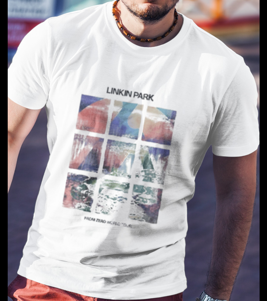 Linkin Park Fz World Tour Australia 2026 Colorful Abstract Squares T-Shirt
