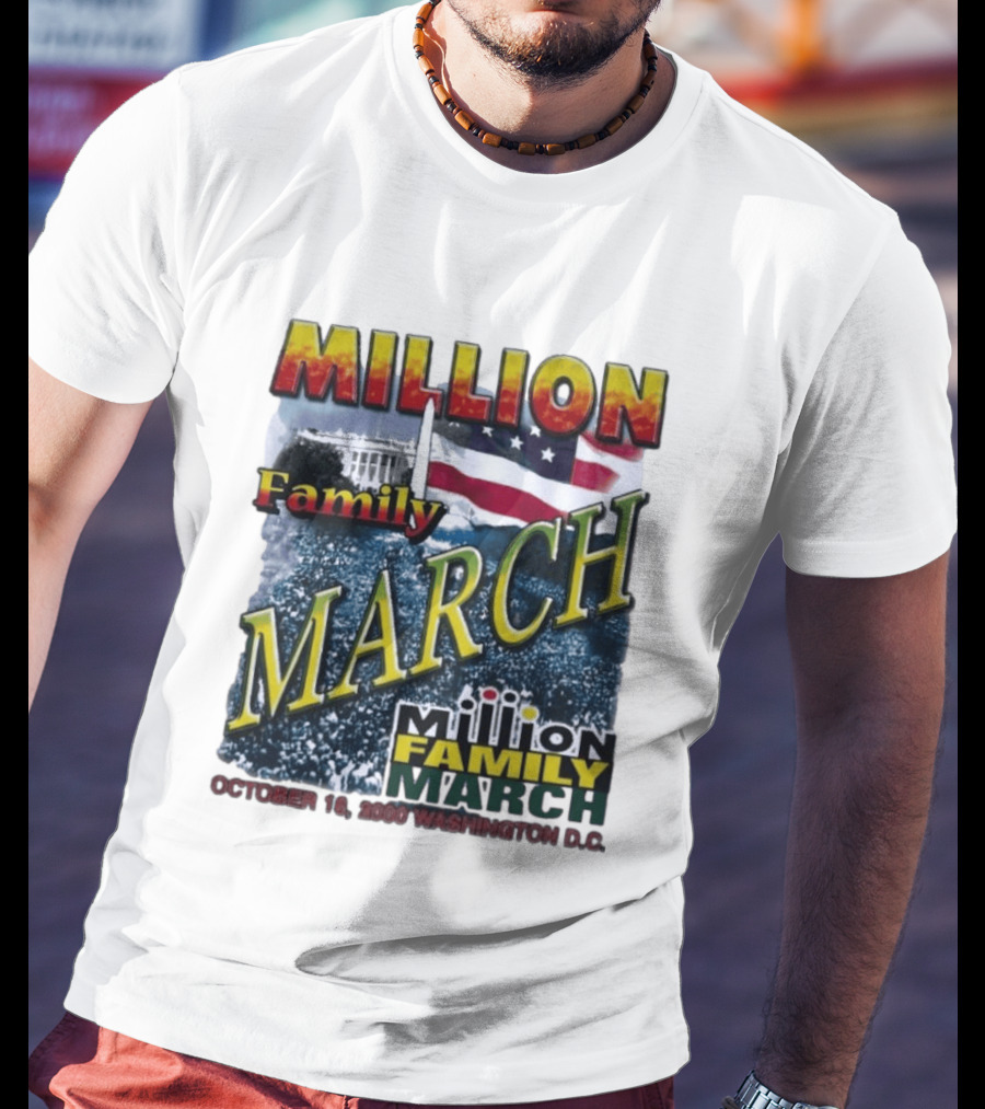 Million Family March October 16 2000 Washington D.C. White House American Flag T-Shirt