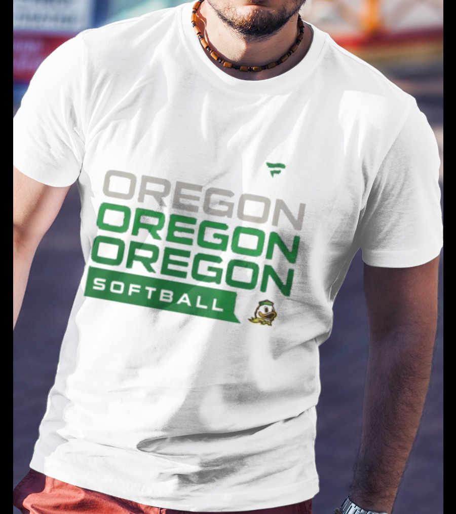 Oregon Ducks Softball Triple Oregon Text Tri Blend T-Shirt