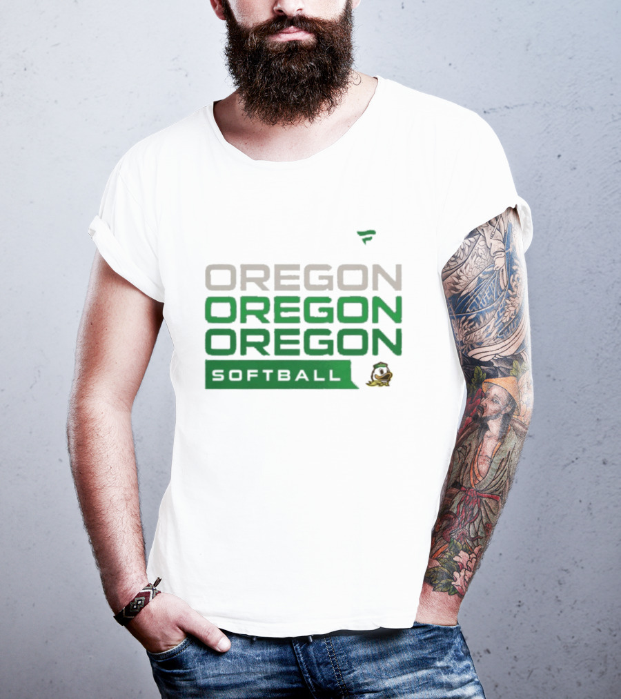 Oregon Ducks Softball Triple Oregon Text Tri Blend T-Shirt