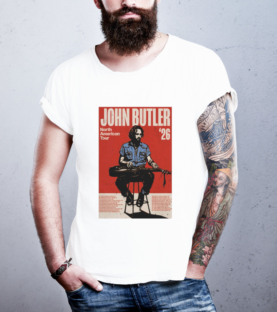 John Butler North American Tour 2026 Shows T-Shirt