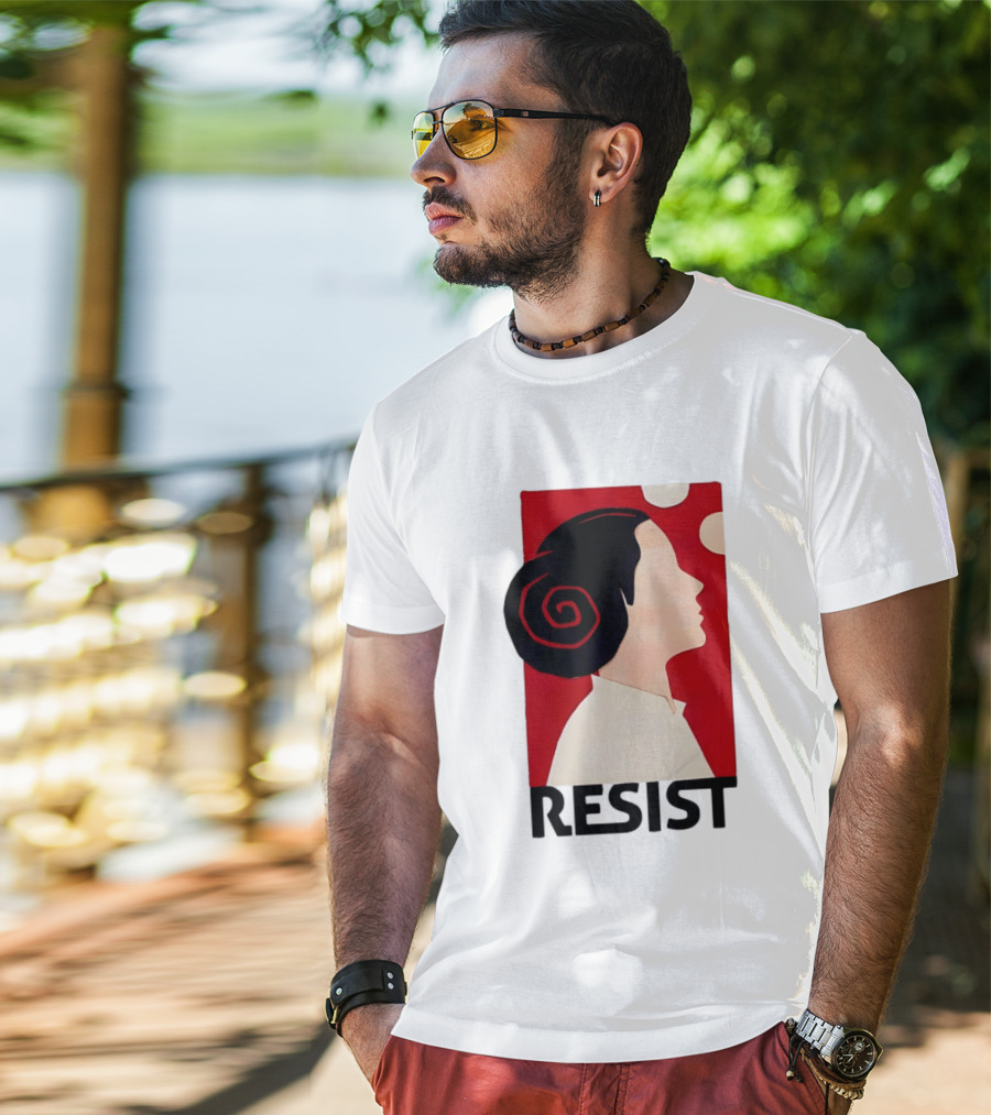 Princess Leia Resist Style Icon With Red And White T-Shirt