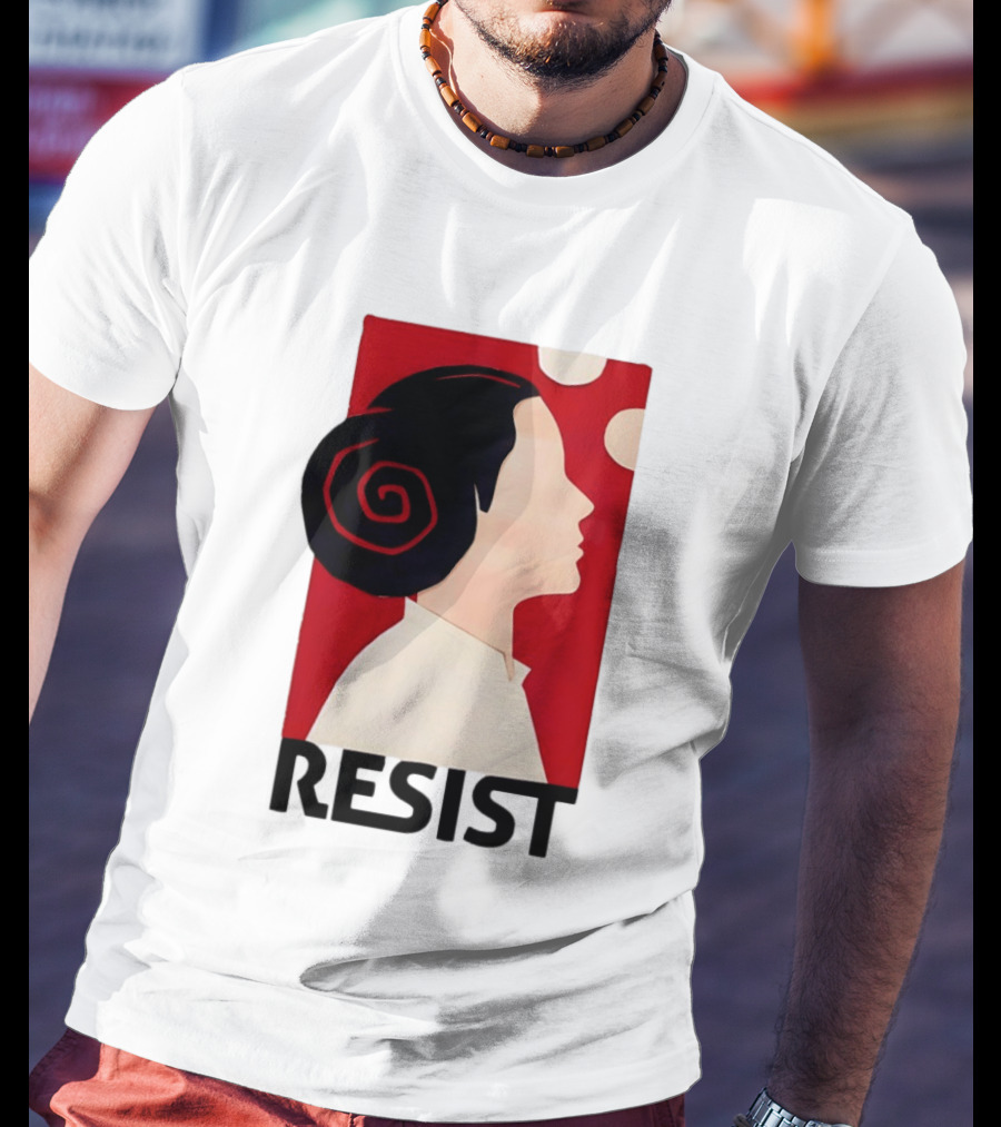 Princess Leia Resist Style Icon With Red And White T-Shirt
