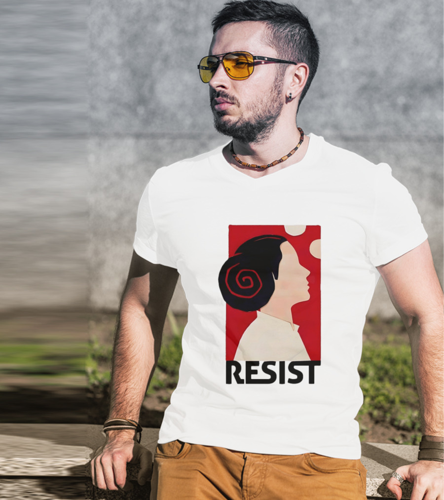 Princess Leia Resist Style Icon With Red And White T-Shirt