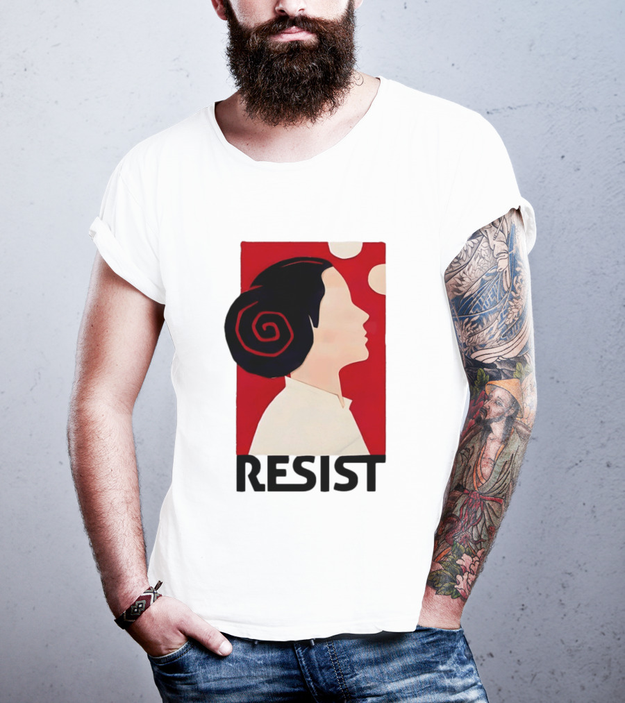 Princess Leia Resist Style Icon With Red And White T-Shirt