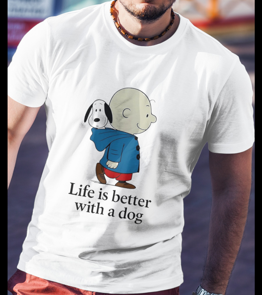 Snoopy And Charlie Brown Life Is Better With A Dog T-Shirt