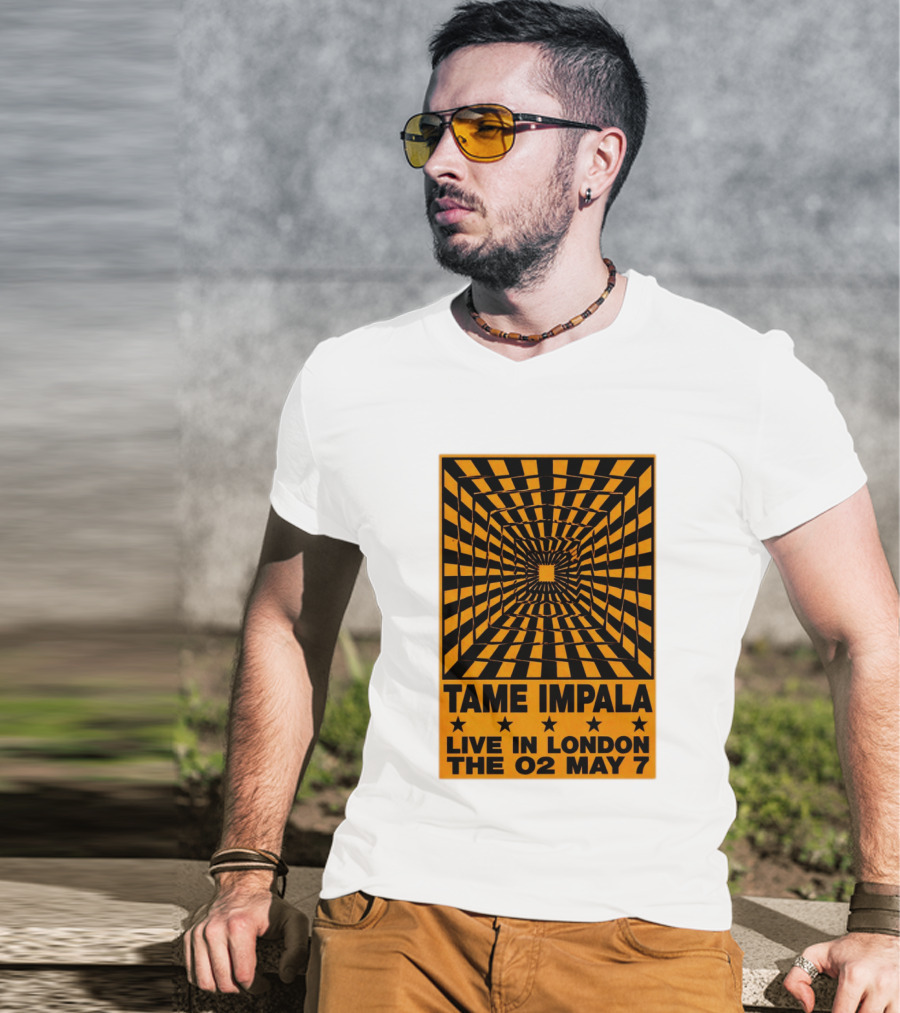 Tame Impala Live In London The O2 May 7 Optical Illusion Concert T-Shirt