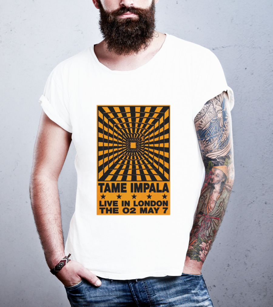 Tame Impala Live In London The O2 May 7 Optical Illusion Concert T-Shirt