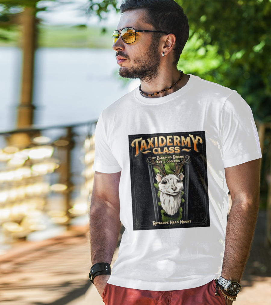 Taxidermy Class Sleeping Sirens Art Oddities Ratalope Head Mount T-Shirt