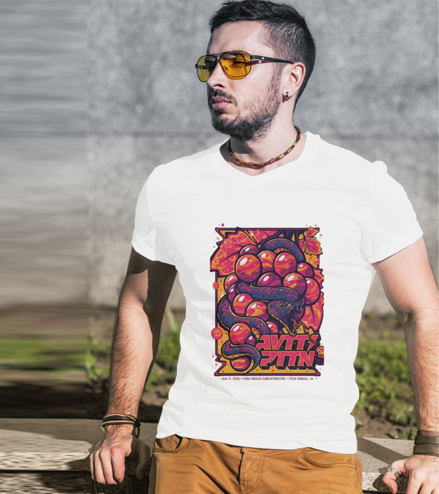 Avett Brothers Paso Robles CA 2026 May 9 Tour Snake Grapes T-Shirt