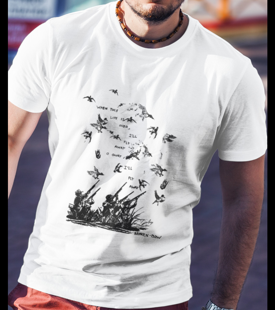 When This Life Is Over I'll Fly Away Glory Bird Silhouette Clouds T-Shirt