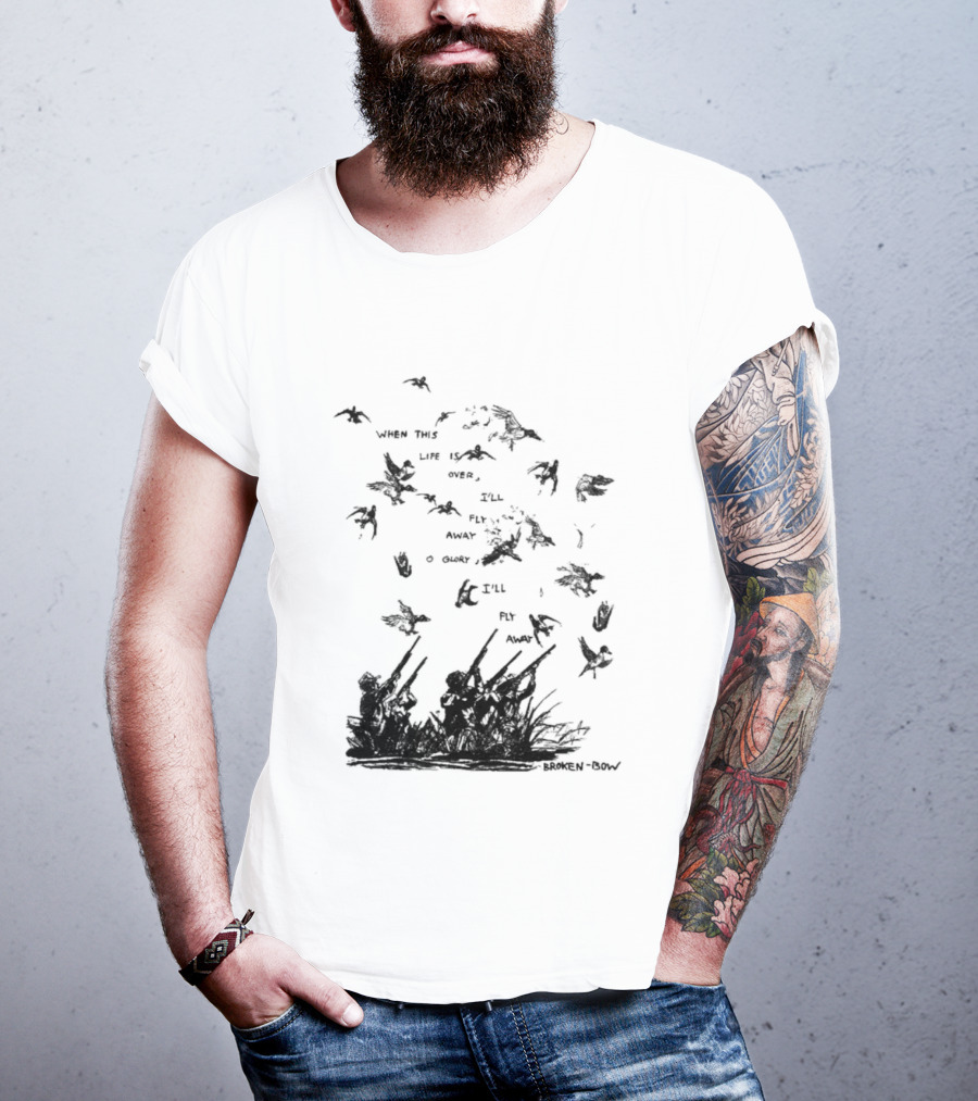 When This Life Is Over I'll Fly Away Glory Bird Silhouette Clouds T-Shirt