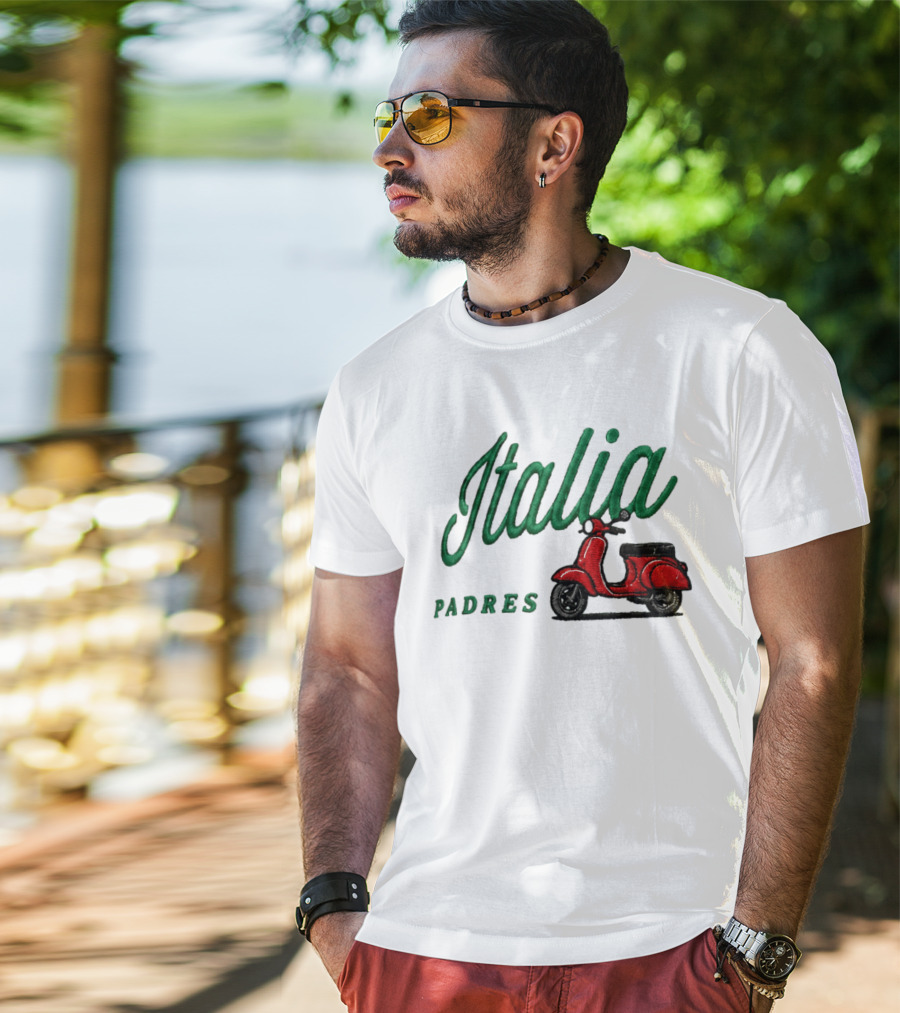 Italia Padres Red Scooter 2026 Italian Heritage Celebration Night Hat T-Shirt