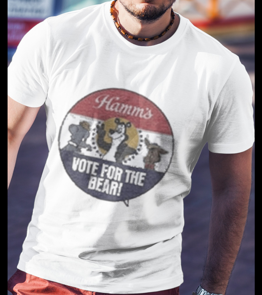 Hamms Vote For The Bear Barn Owl Seattle Faded Ringer T-Shirt