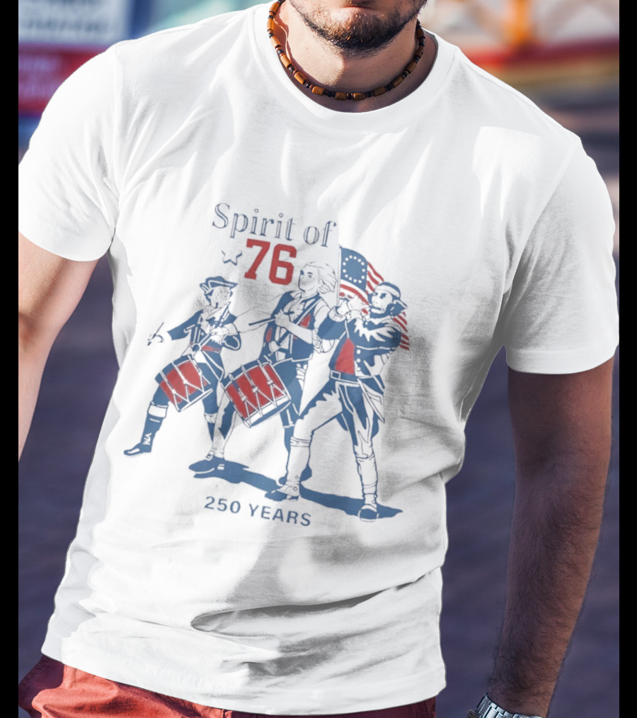 Spirit Of 76 250 Years Patriots American Flag Drummer Trio T-Shirt