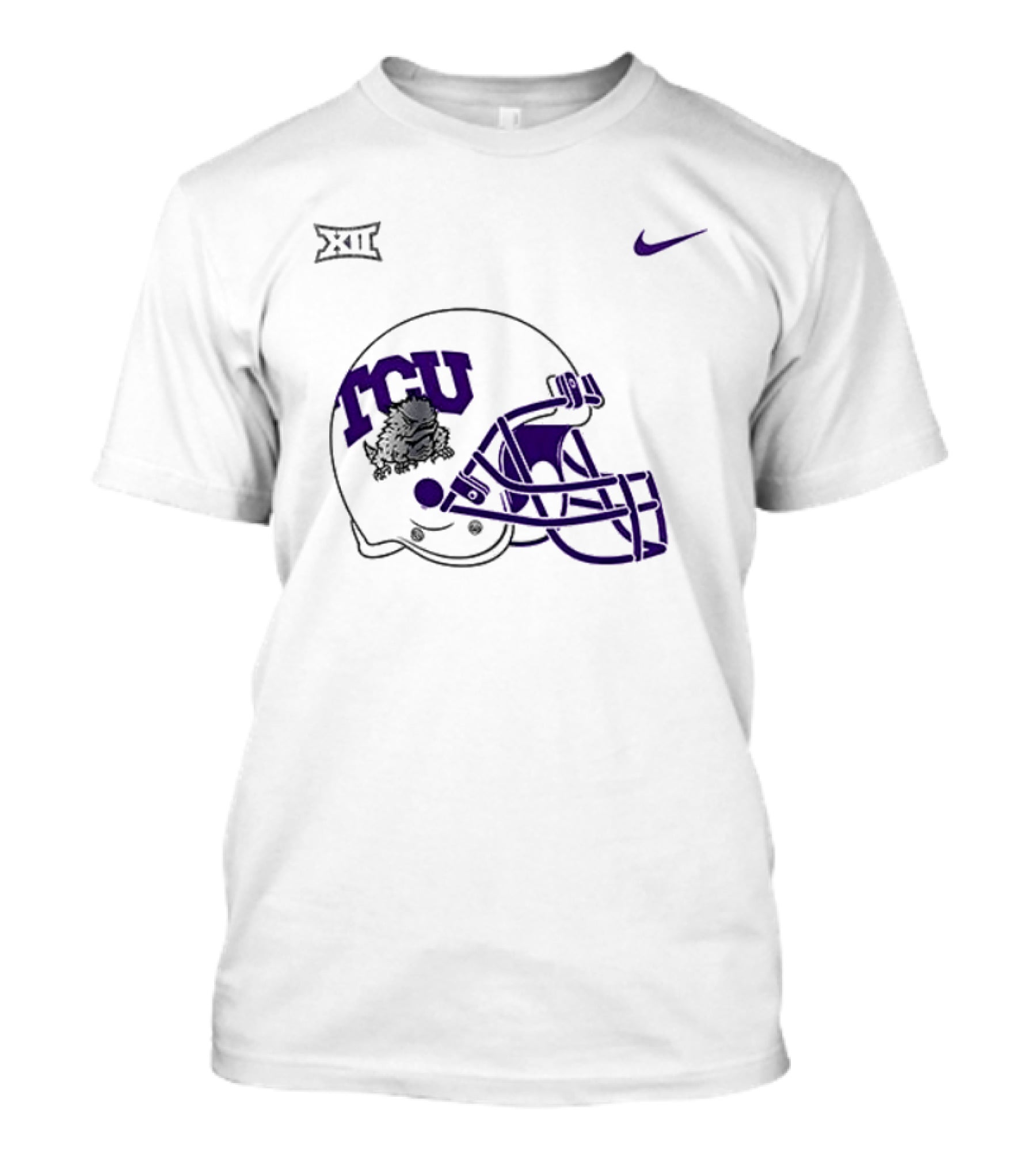 TCU Horned Frogs Football Helmet Nike Big 12 Conference T-Shirt
