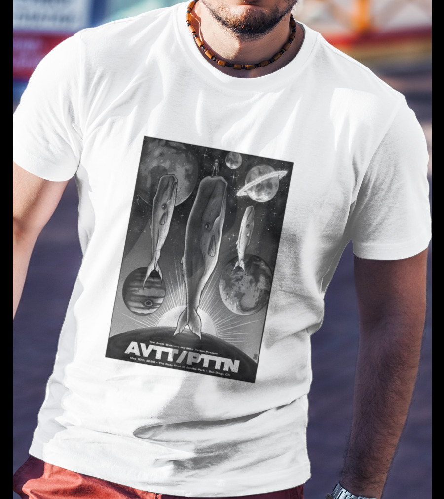 The Avett Brothers Mike Patton May 10 2026 AVT PTN San Diego Jacobs Park Whales Planets T-Shirt