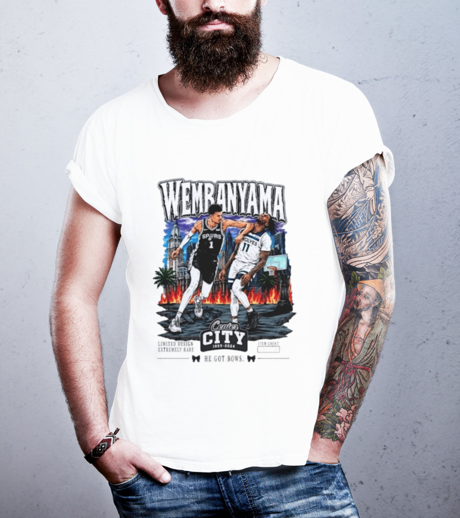 Wembanyama Spurs Center City 1995 2024 Basketball Matchup T-Shirt