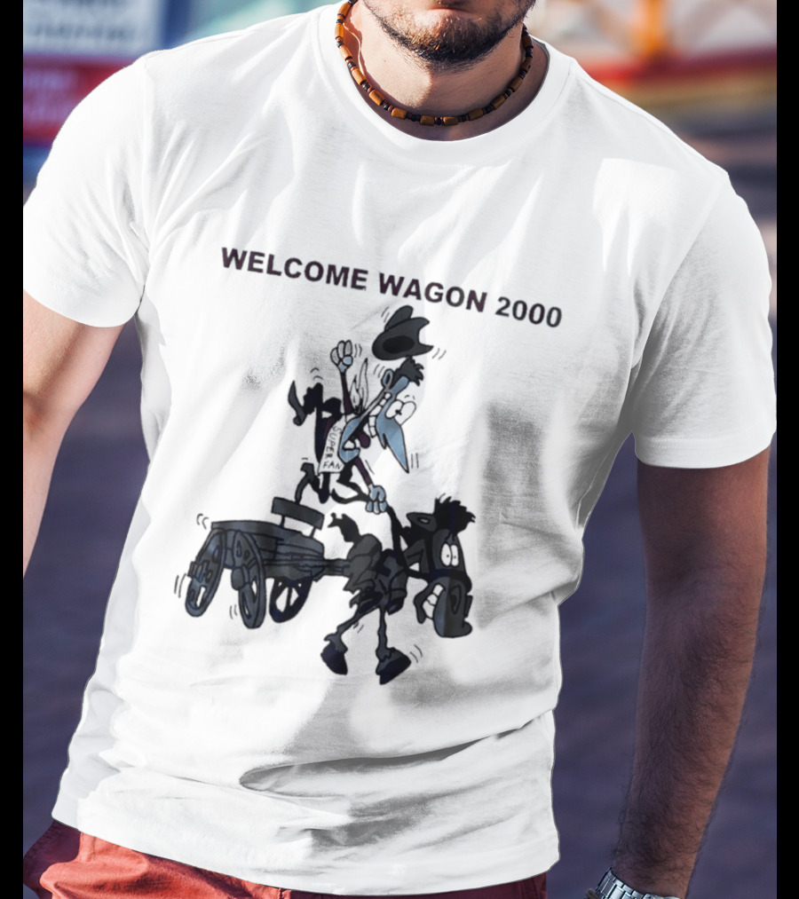 Welcome Wagon 2000 Cartoon Cowboy On A Horse T-Shirt