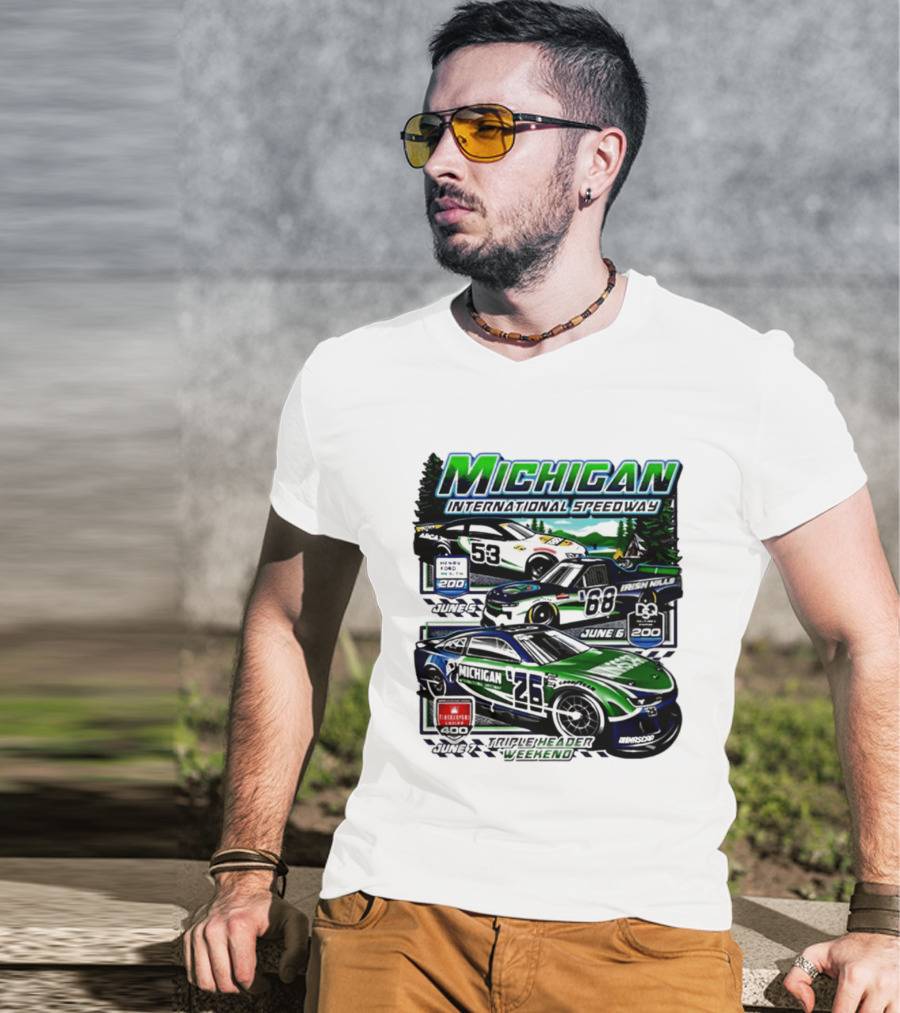 2026 Michigan International Speedway June 16 Race With Cars 58 And 88 T-Shirt