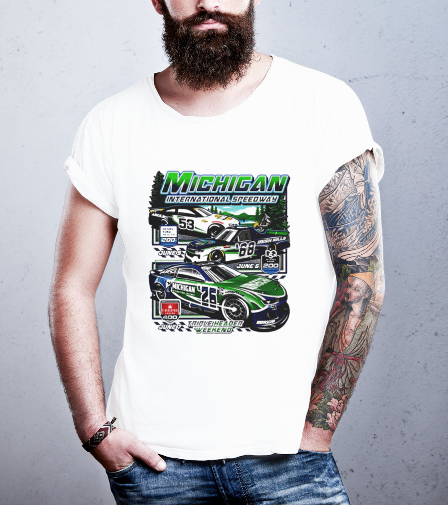 2026 Michigan International Speedway June 16 Race With Cars 58 And 88 T-Shirt