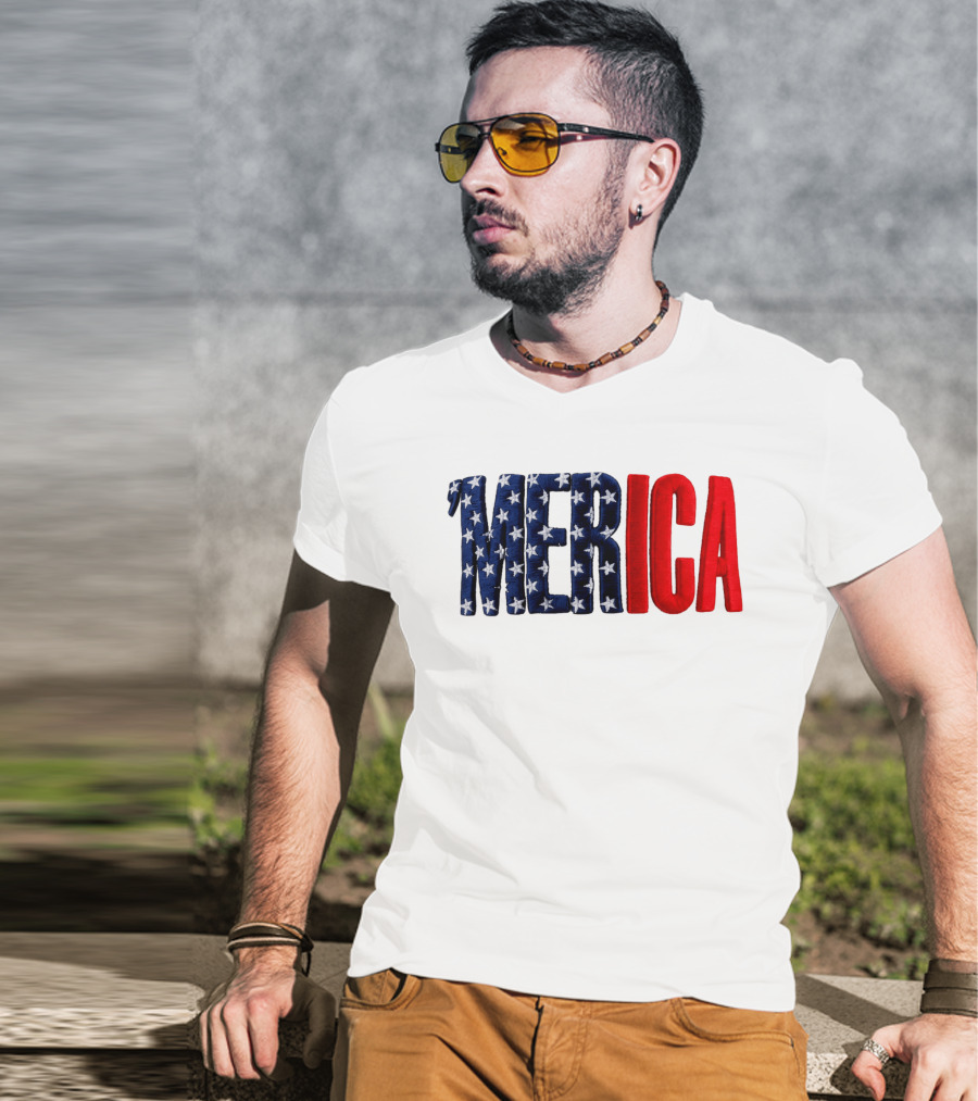2026 USA 250th Merica Chrome White Camo Hat Stars Stripes T-Shirt