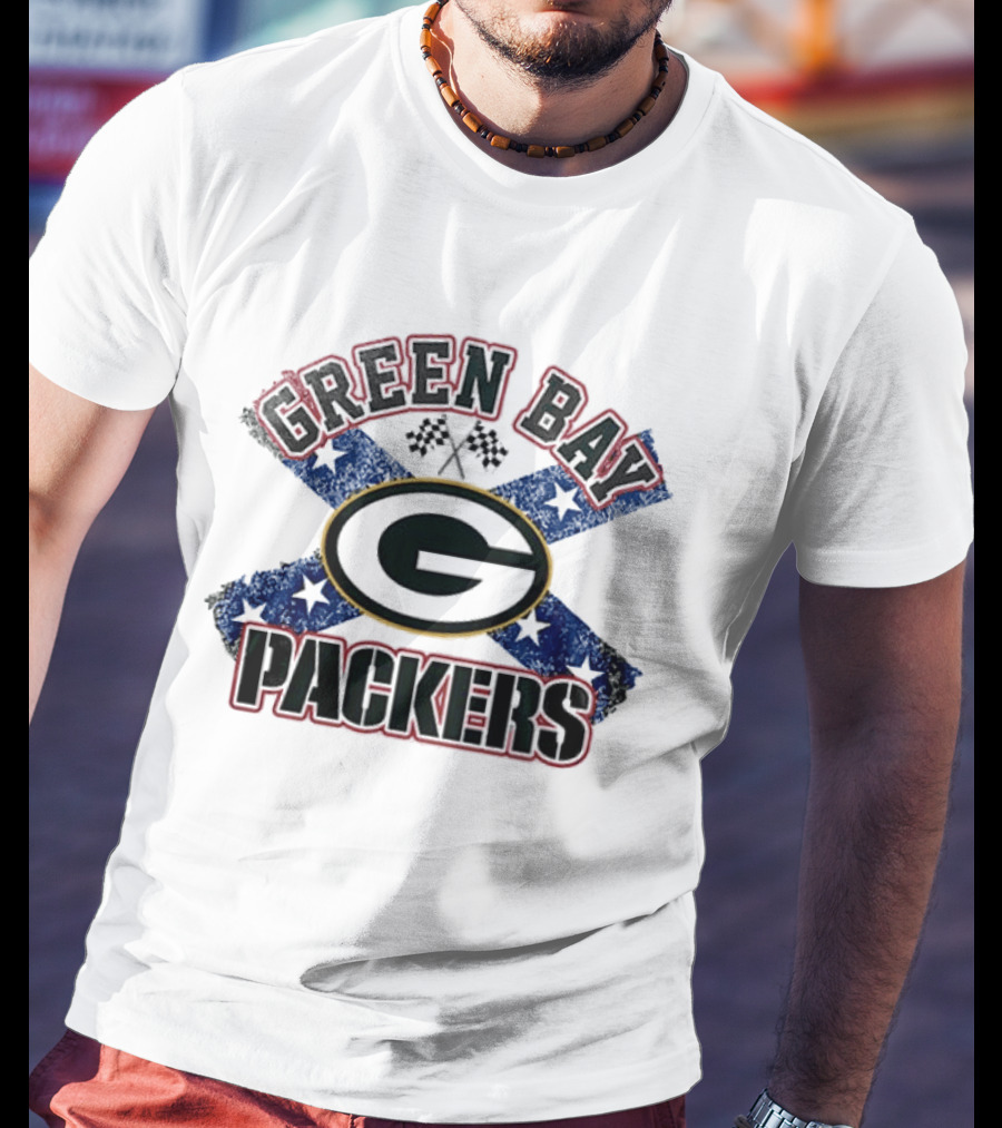 Green Bay Packers G Logo Dukes Of Hazzard Confederate Flag T-Shirt