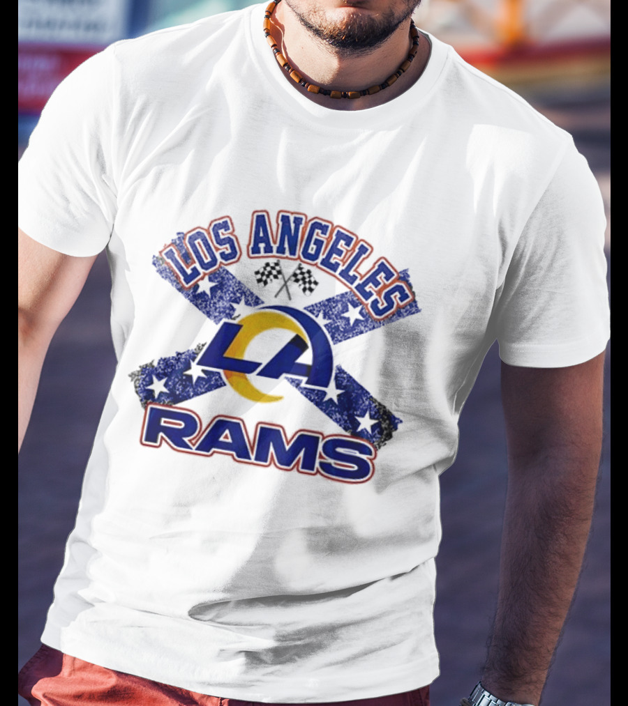 Los Angeles Rams LA Dukes Of Hazzard Crossed Flags T-Shirt