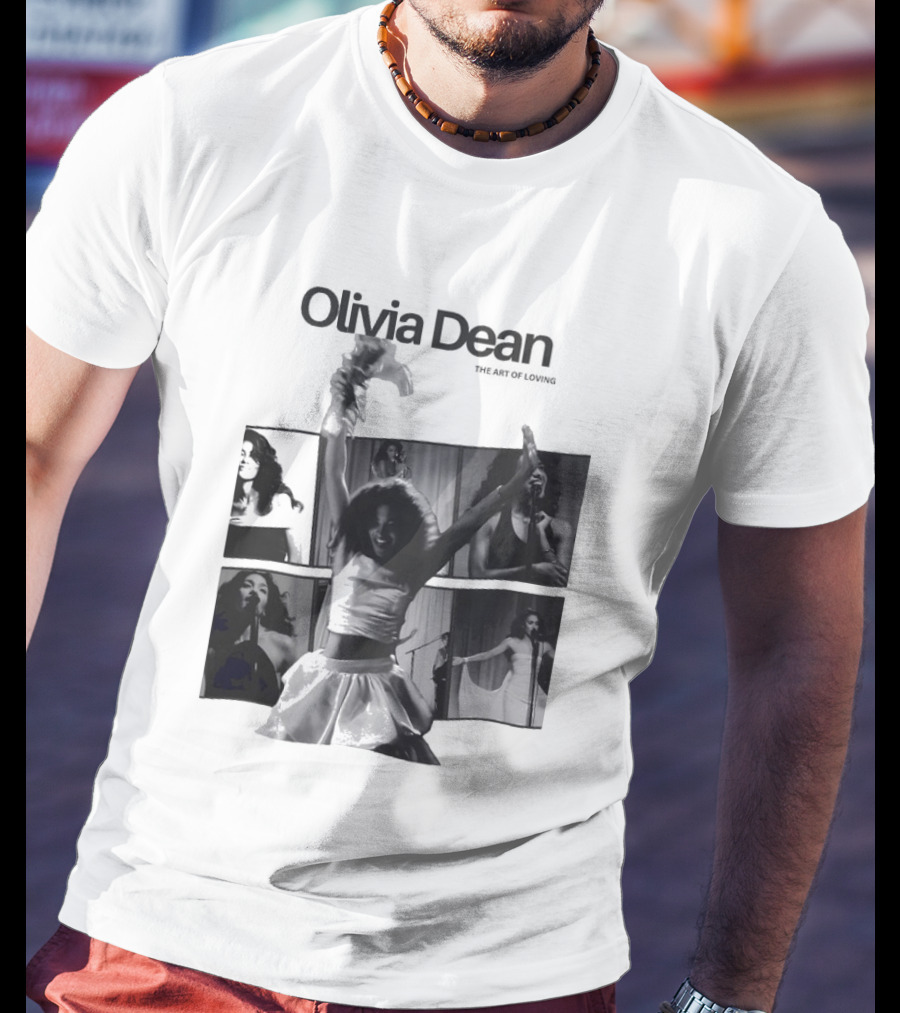 Olivia Dean Concert Performance Collage Black And White Photography T-Shirt