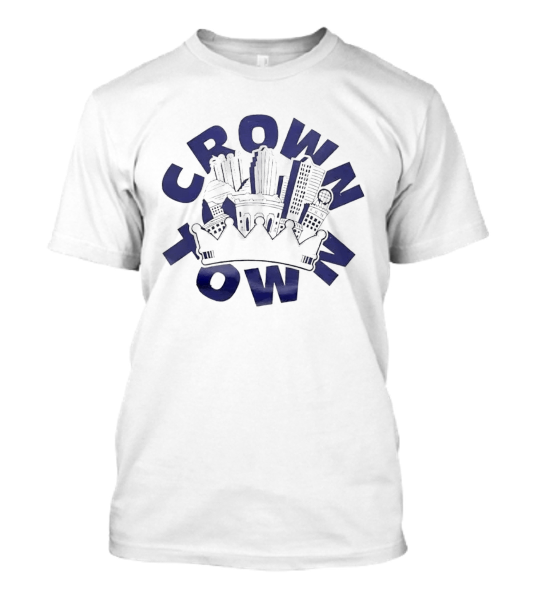 Original Charlie Hustle Crown Town Cityscape White Cap T-Shirt