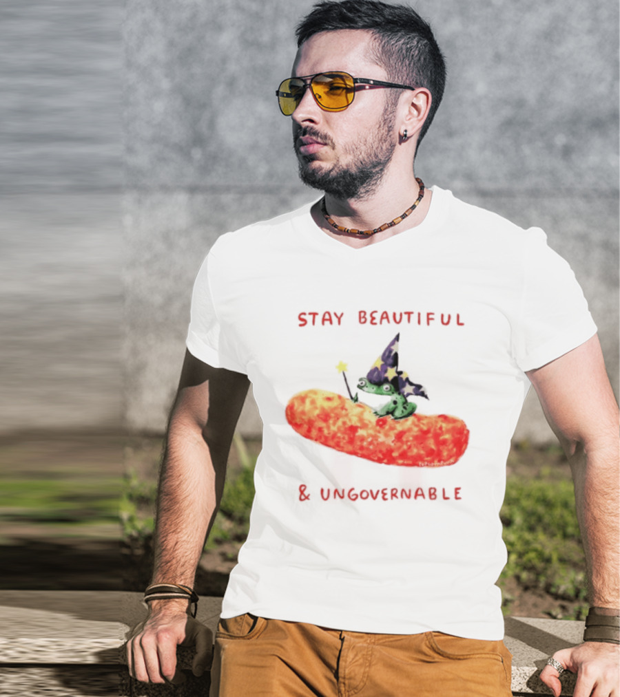 Stay Beautiful Ungovernable Wizard Frog Cheese Magic T-Shirt