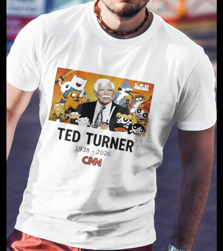 Ted Turner 1938 2026 Cartoon Network Characters CNN Meme T-Shirt
