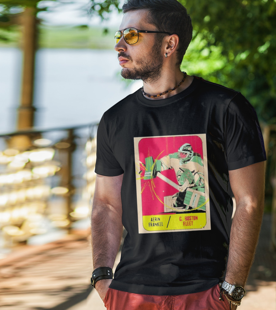 Aerin Frankel C. Boston Fleet Goalie Vintage Style Hockey Card T-Shirt