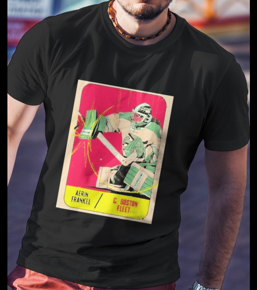 Aerin Frankel C. Boston Fleet Goalie Vintage Style Hockey Card T-Shirt