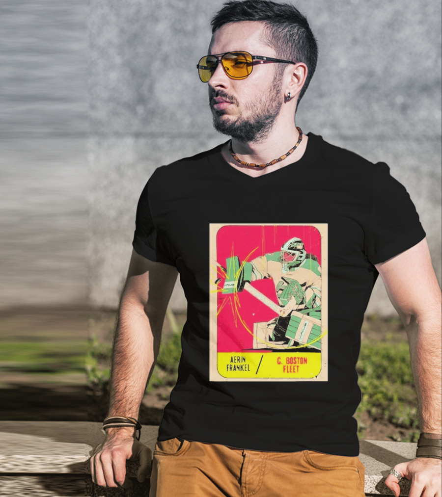 Aerin Frankel C. Boston Fleet Goalie Vintage Style Hockey Card T-Shirt