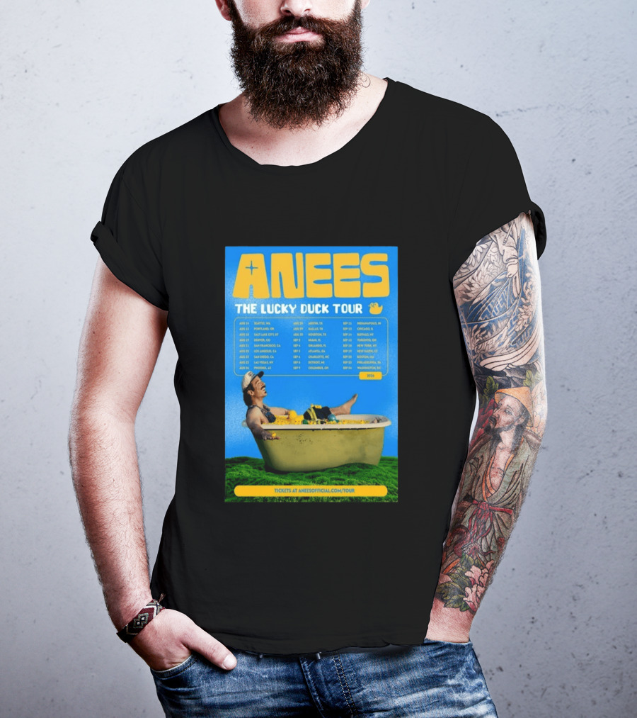 Anees The Lucky Duck Tour 2026 Dates Tickets Bath Tub T-Shirt