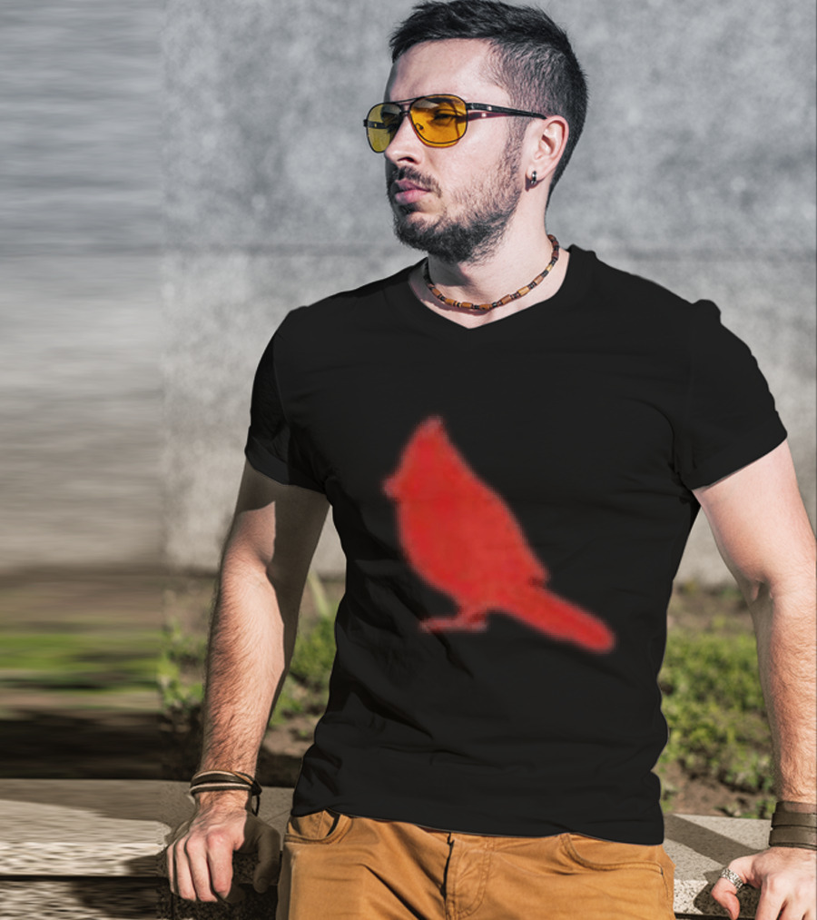 The Slumerican Cardinal Red Bird Stylized T-Shirt