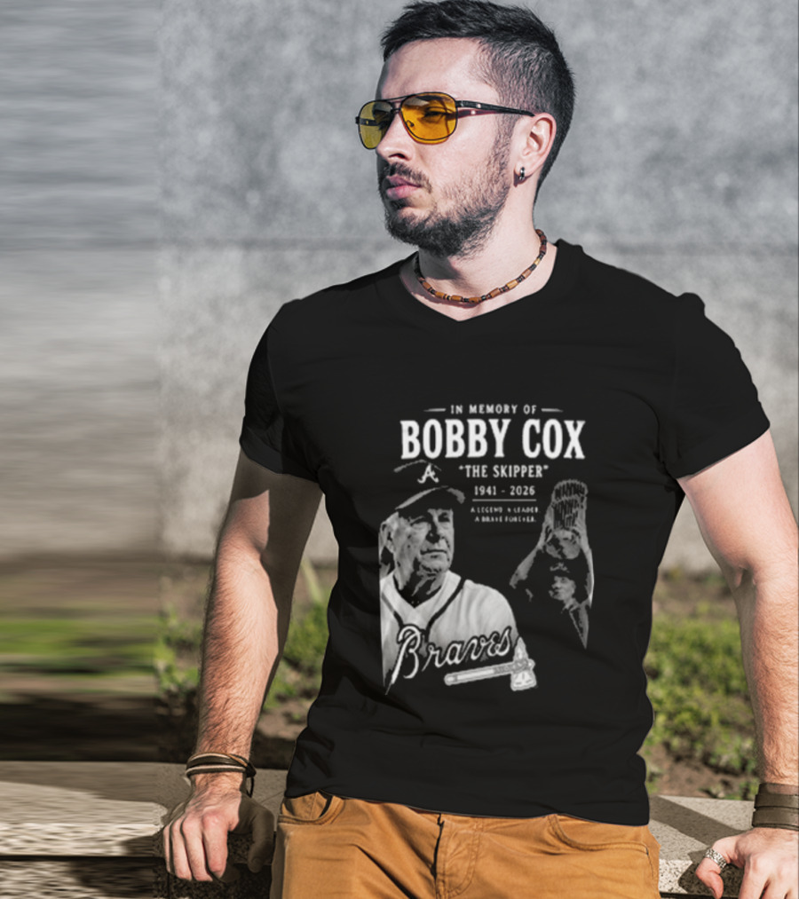 In Memory Of Bobby Cox The Skipper 1941 2026 Braves Legend Baseball Manager T-Shirt